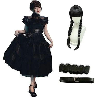 Dydd Mercher Gwisg Cosplay Addams